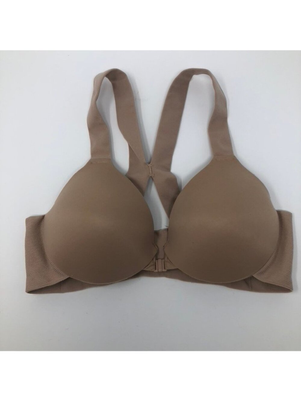 Spanx Bra-llelujah Front Close Full Coverage Racerback Bra Size 34B Nude